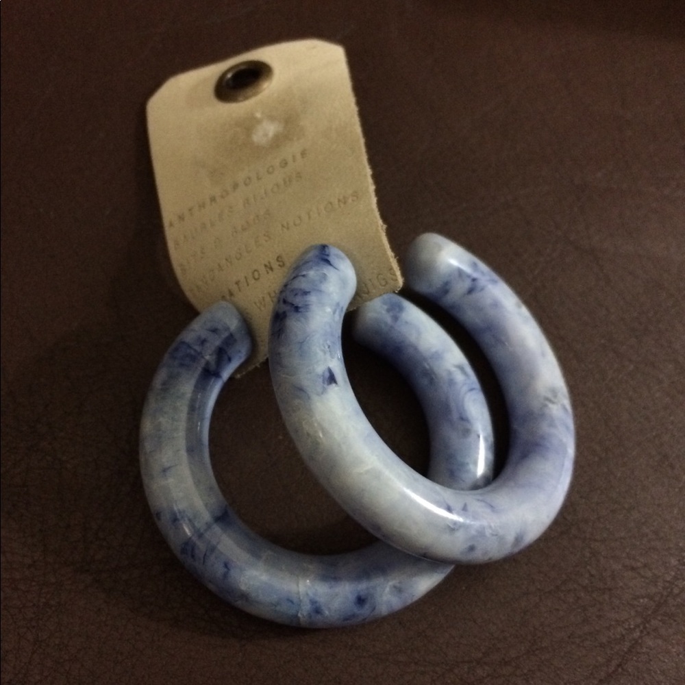 Anthropologie  Resin Hoop Earrings